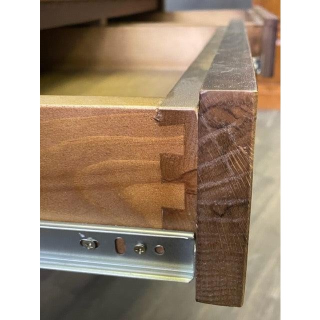 Mission Mission 4 Door 4 Drawer Oak Sideboard With Lighted Hutch - Micheal Cherry For Sale - Image 3 of 5