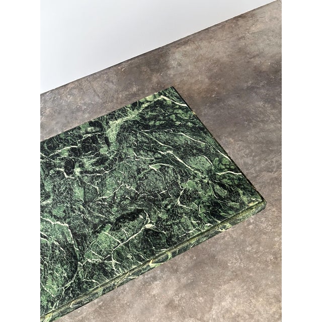 Verde Alpi Marble Pedestal Coffee Table, Italy, 1980s For Sale - Image 12 of 14