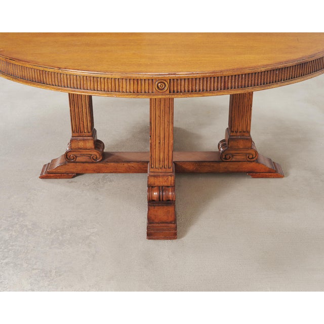 Ralph Lauren Hither Hills Round Oak Extending Dining Table For Sale - Image 15 of 18