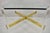 Late 20th Century Vintage Mid Century Modern Lucite & Glass Brass Stretcher Occasional Side Table For Sale - Image 5 of 12