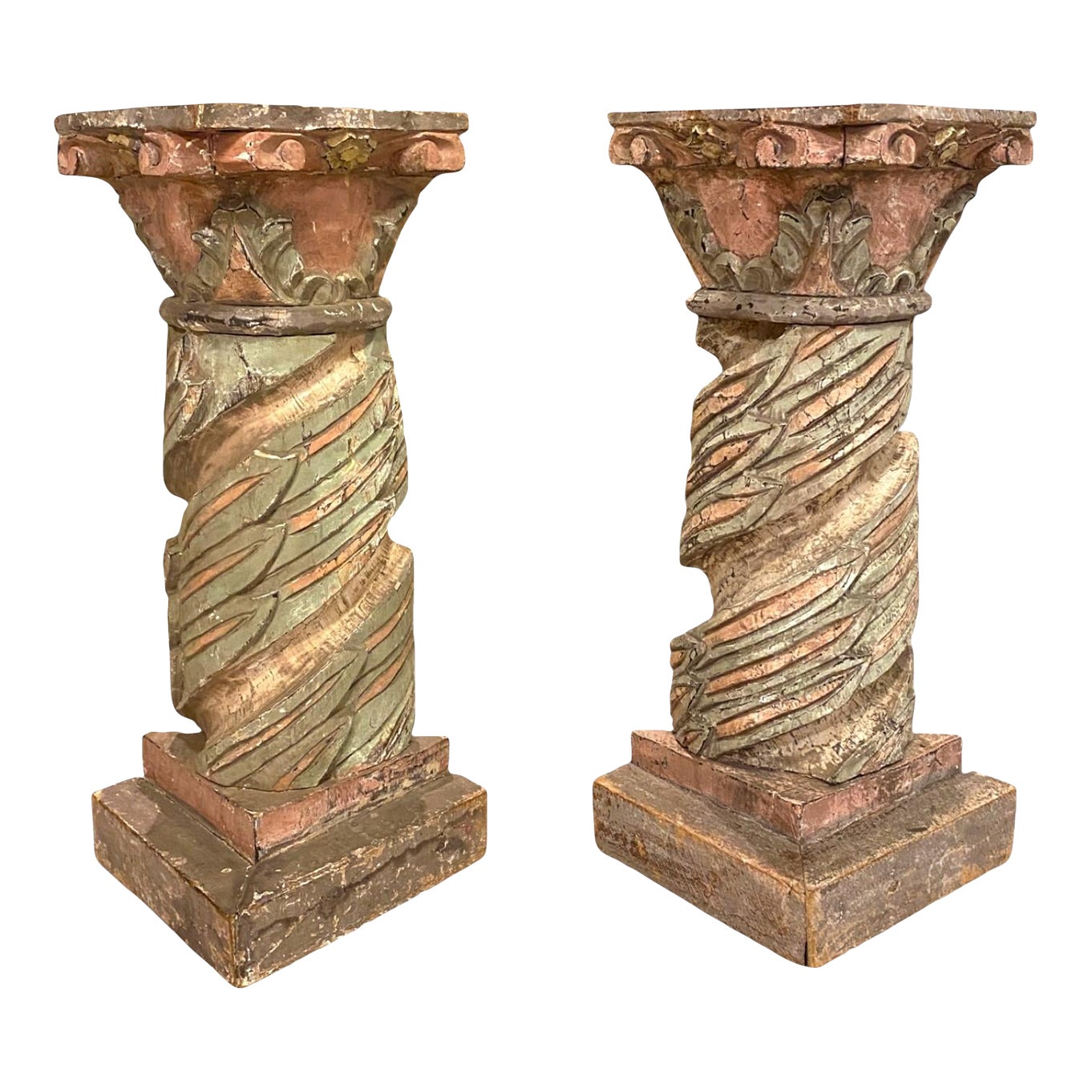 Antique Italian Pedestal Columns 18th/19th Century Architectural ...