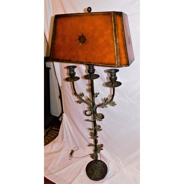1990s Vintage Maitland Smith Wrought Iron Verdigris Floor Lamp Chairish