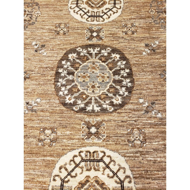 2010s 9 X 12 Hand-Knotted Modern Khotan Style Wool Rug in Rich Brown For Sale - Image 5 of 7