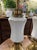 Absolutely lovely pair of vintage Stiffel brass and ceramic tall lamps with decorative key-turn and ornate plume-style...