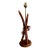 Rattan and Wood Hourglass Style MCM Sculptural Lamp For Sale