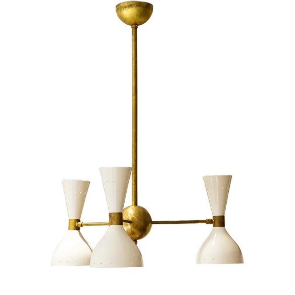 Mid-Century Italian Chandelier in Brass, 1950 For Sale