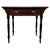 An elegant early 20th-century English writing table, finely crafted from mahogany and distinguished by its green leather...