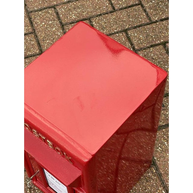 Vintage Post Box in Bright Red For Sale - Image 5 of 8