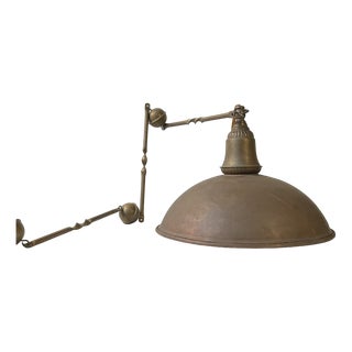 Nautical Chain Suspended Ceiling Lamp in Brass and Copper, 1930s For Sale