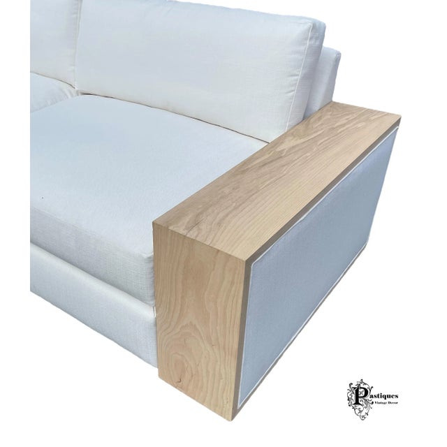 Ivory Contemporary Bernhardt Transitional Style Hardwood Frame Ivory Sofa For Sale - Image 8 of 11