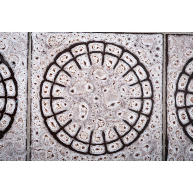 Gold Brutalist Oak Side Table with Tiles, Denmark, 1960s For Sale - Image 8 of 9