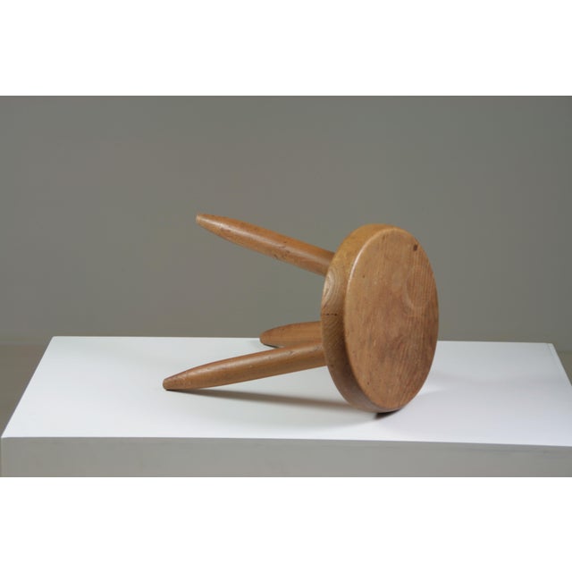 Mid-Century Modern High Ash Stool Berger Model attributed to Charlotte Perriand, France, 1950s For Sale - Image 3 of 18