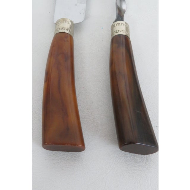 Westall Richardson Sheffield Stainless Steel Carving Knife Fork 2pc Pair 5147b For Sale - Image 4 of 17