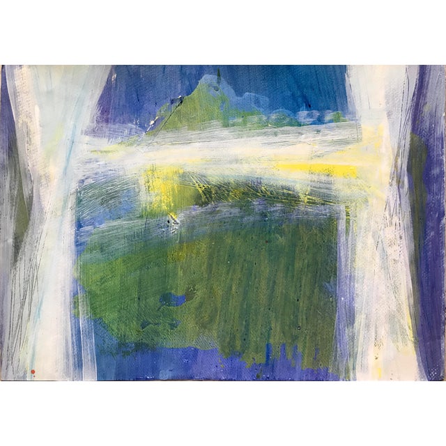 "View Through the Window" Patricia Zippin 1980s Mixed Media Abstract