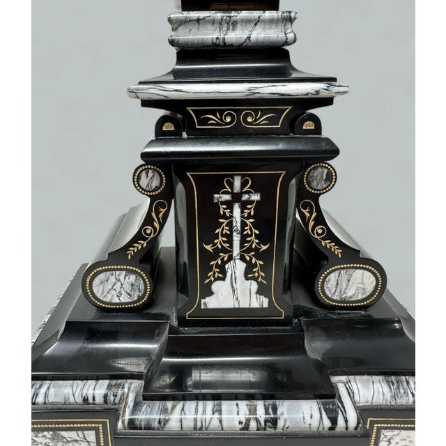 Antique Vintage French Gilt Marble Religious Holy Crucifix Jesus Christ Cross For Sale - Image 11 of 12