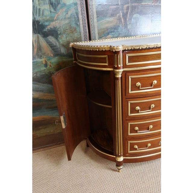Demi-Lune Chest of Drawers with Doors, 19th Century For Sale - Image 9 of 13