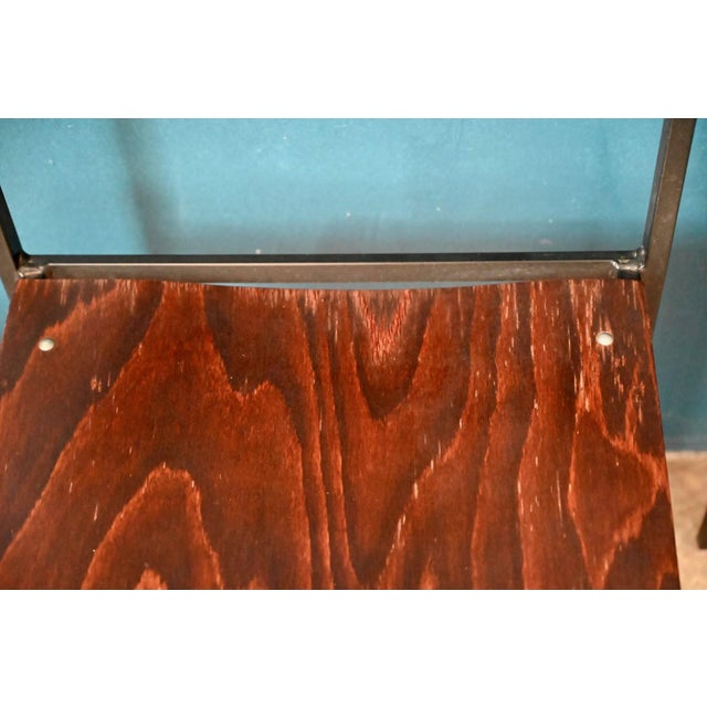 Modernist Minimalist Stackable Tubular Chairs with Wooden Legs from Hiller, 1970s, Set of 4 For Sale - Image 18 of 18