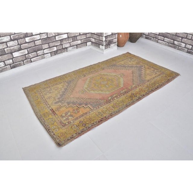 1960s Handmade wool and cotton rug in Turkish Anatolian Small Rug, Vintage Doormat Rug, Turkish Decorative Rug, Handmade...
