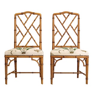 Mid-Century Faux Bamboo Chairs from GP & J Baker, 1970s, Set of 2 For Sale
