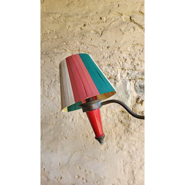 Brown Vintage 3-Light Shelf Floor Lamp, 1950s For Sale - Image 8 of 9