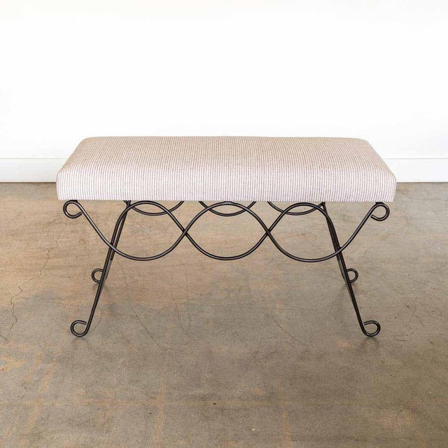 Panoplie Iron Double Loop Bench, Brown Stripe For Sale - Image 4 of 7