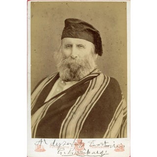 Vintage Photo-Portrait Hand Signed by Giuseppe Garibaldi - 1870s 1870s For Sale