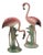 1950s Mid-Century Matching Pink Flamingo Ceramic Tabletop Vase Set by Brad Keeler, A Pair For Sale