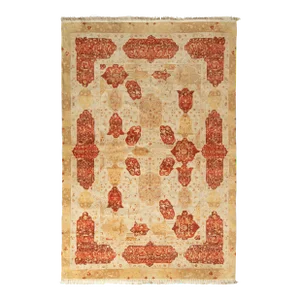 2010s Rug & Kilim’s Classic Agra Style Rug in Beige-Brown and Red Floral Cartouches