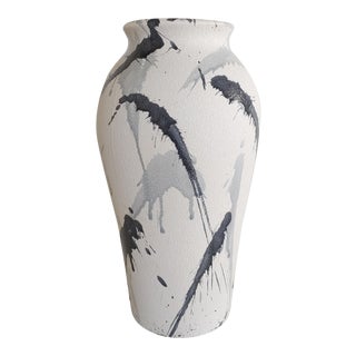 Vintage 1980s Harris Potteries Abstract Splatters Vase For Sale