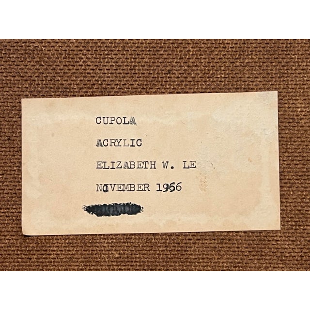 Elizabeth W Leary (1937-), 1966, Midcentury, Acrylic/Oil on Hardboard, “Cupola,” Charleston, Signed For Sale In Portland, ME - Image 6 of 6