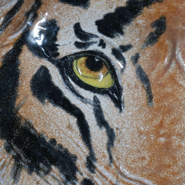 Striking set of 3 Italian Taste Seller by Sigma lion and tiger plate set. Each plate is unique in color and shape,...