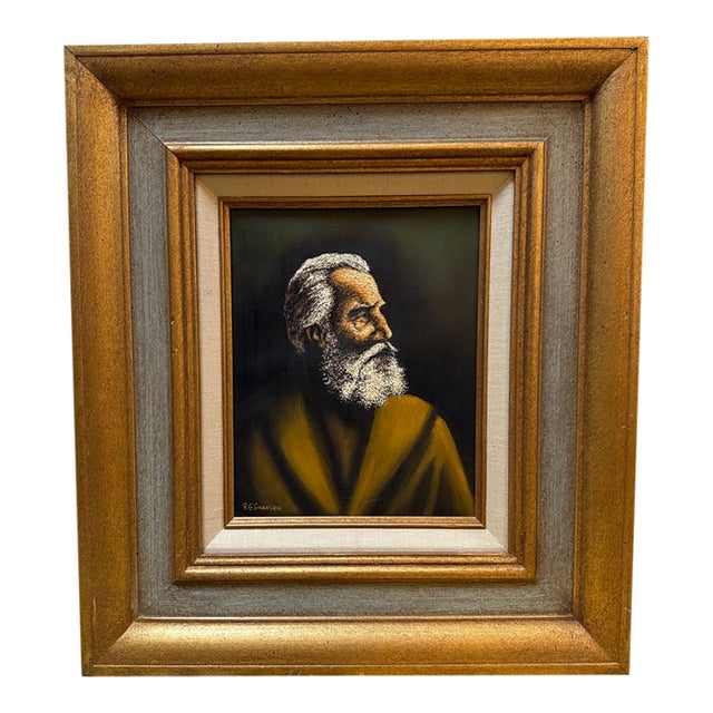 Richard Swanson Distinguished Male in Yellow Jacket Original Painting, Signed For Sale