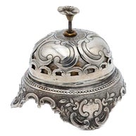 Silver Table Bell with Reliefs and Cutouts For Sale