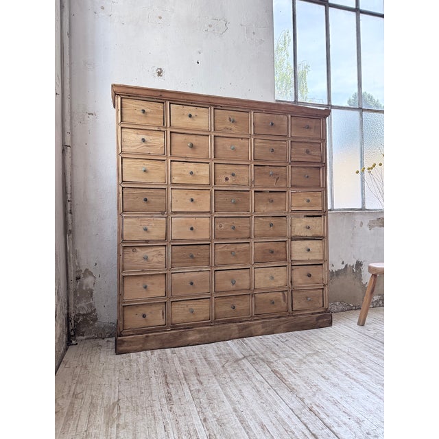 Pine Workshop Cabinet with Drawers, 1950s For Sale - Image 4 of 18