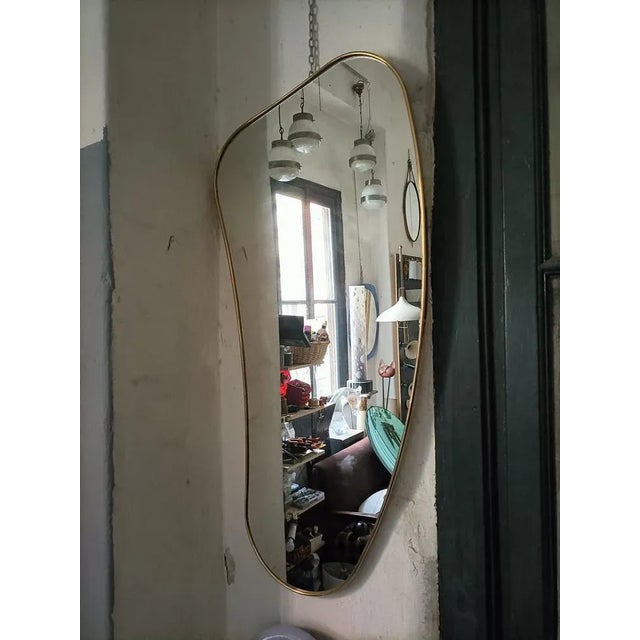 Mirror with Brass Frame in the Shape of a Banana For Sale - Image 5 of 8