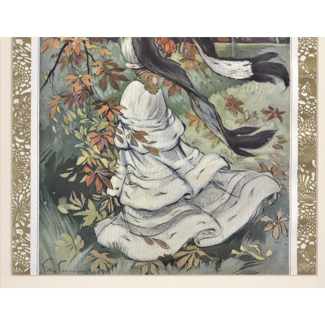 Matted Art Nouveau 1907 French Fashion Print For Sale - Image 4 of 5