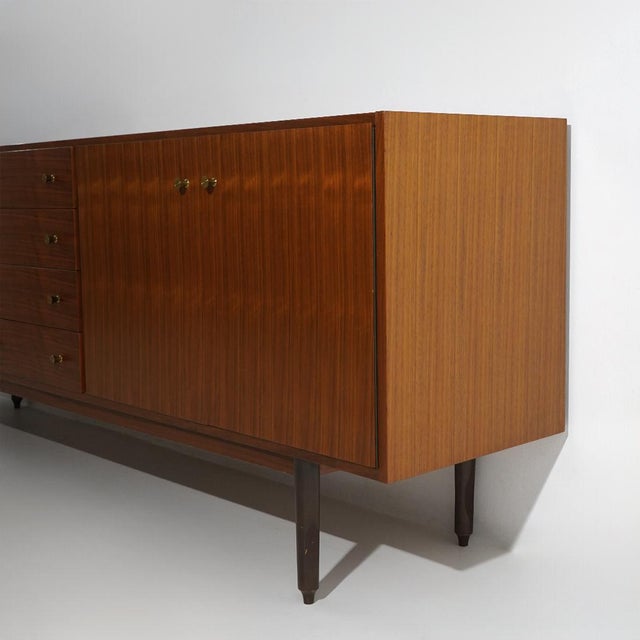 Wooden Sideboard with Brass Knobs, 1960s For Sale - Image 14 of 16