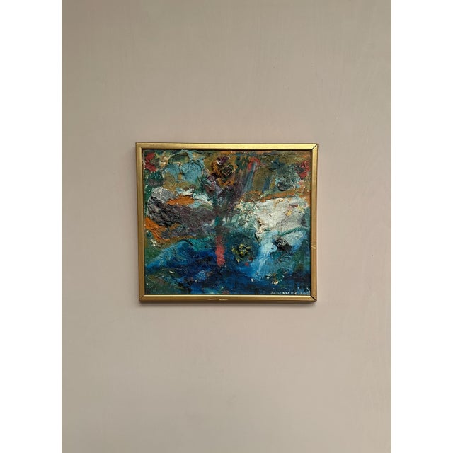 Mid-Century Modern Ulf Eriksson, Abstract Composition, 1970s, Oil on Panel, Framed For Sale - Image 3 of 11
