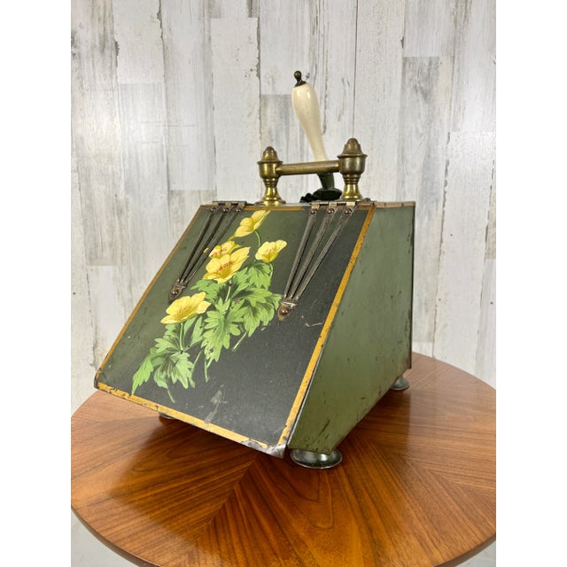 Victorian Early 20th Century Tole Painted Coal Box For Sale - Image 3 of 13