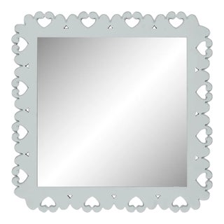 Fleur Home Garden District Satsuma Square Mirror in Pelican Gray, 36x36 For Sale