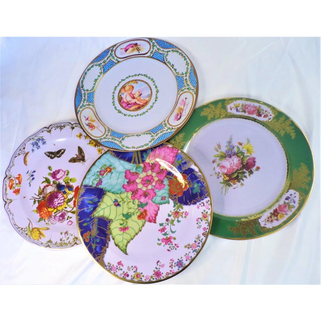 Metal Enamaled Tin English Plates - Set of 4 For Sale - Image 7 of 8