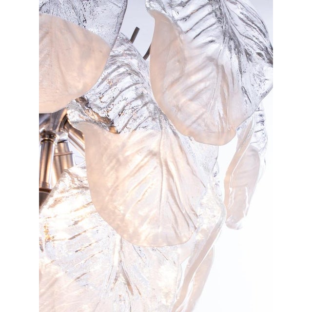 Murano Petals Chandelier Glass and Chrome from Novaresi, Italy, 1970s For Sale - Image 3 of 10
