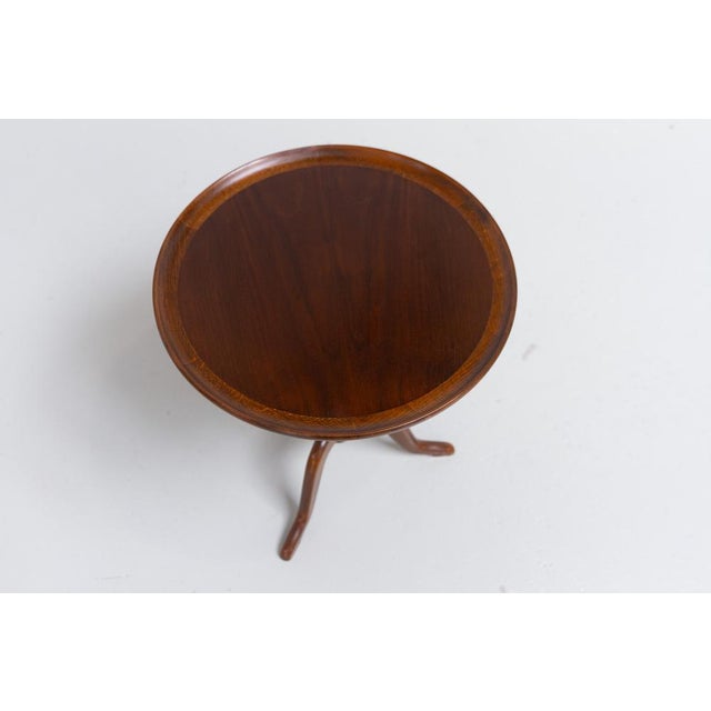 Round Danish Side Table in Oak and Walnut by Anton Kildeberg, 1960s For Sale - Image 14 of 17
