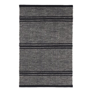 Dash & Albert by Annie Selke Malta Black Woven Wool Rug, 8' 6" x 11' 6" For Sale