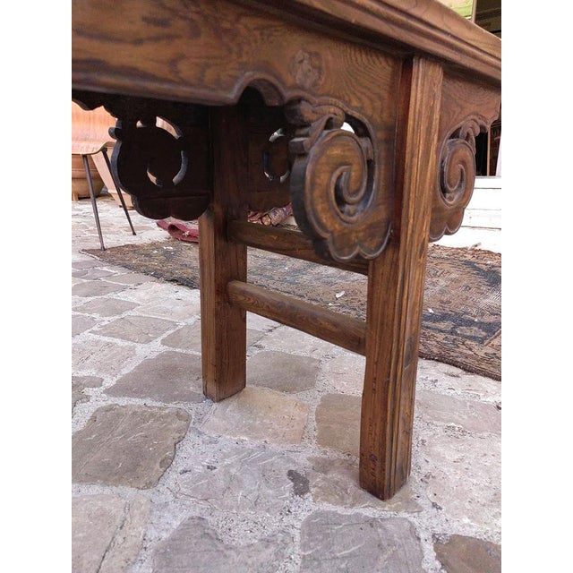 Chinese Bench in Chestnut Wood Built in Interlocking System without Nails, 18th Century For Sale - Image 17 of 18