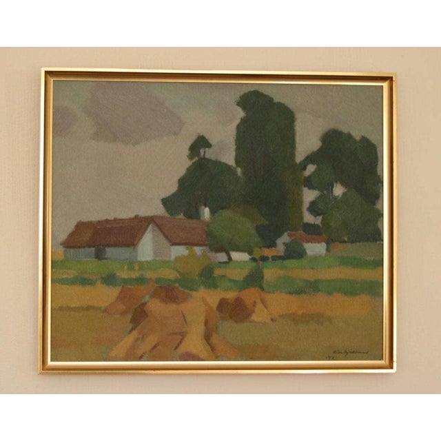 Richard Björklund, Village, 1950s, Oil on Canvas For Sale - Image 17 of 18