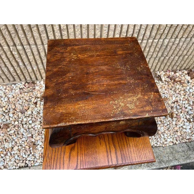 Mid 20th Century Vintage Solid Hardwood Footstool For Sale In Washington DC - Image 6 of 8
