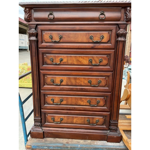 English Traditional Louis Philippe Style 6-Drawer Tall Chest by Lifestyle Enterprise For Sale - Image 3 of 14
