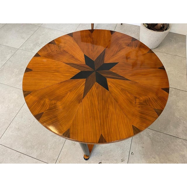 Biedermeier Walnut Round Table For Sale - Image 5 of 12