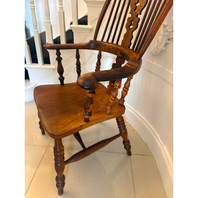 Antique English Yew Wood Windsor Hoop Back Armchair, 1860 For Sale - Image 6 of 15